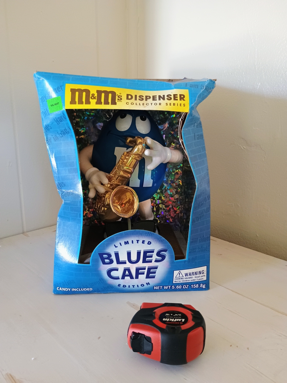 M&M'S Blue Collector Dispenser with Gold Saxophone